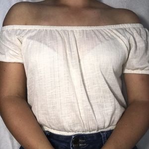 white off shoulder crop top